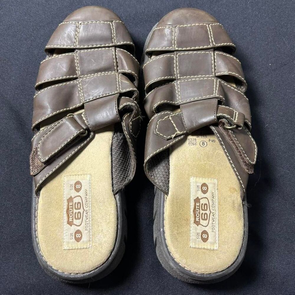 Route-66 Men's Brown and Tan Sandals